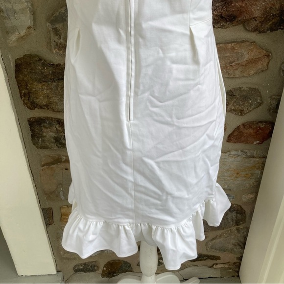 Lilly Pulitzer Square Neck Ruffle Hem Mini Dress White Womens 4 - Picture 10 of 16